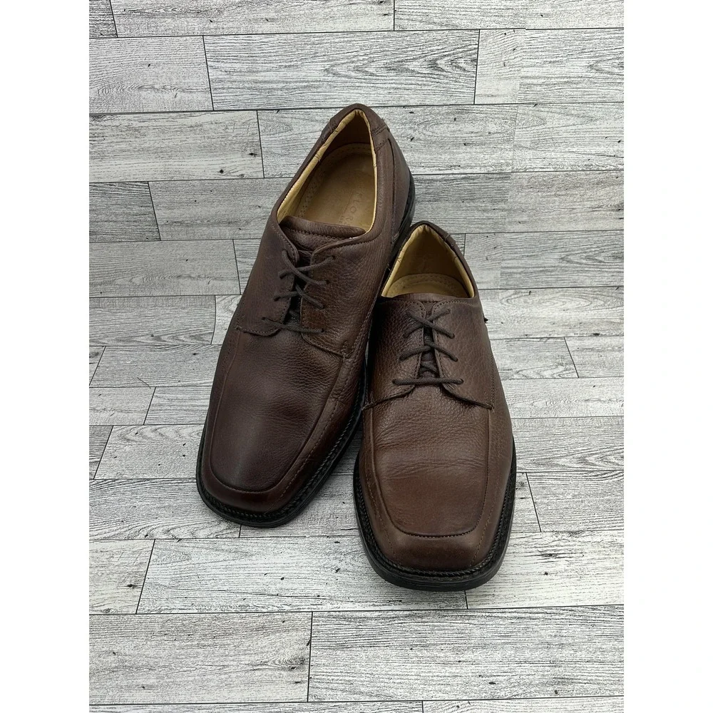 Florsheim Shoes Mens Size 9.5 Medium Brown Leather Sheepskin Lined Dress Brazil‎